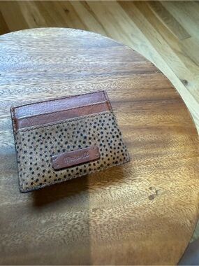 Madewell Tan Brown Haircalf Leather Card Sleeve